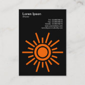 Sun 02 - Orange auf Schwarz Visitenkarte (Rückseite)