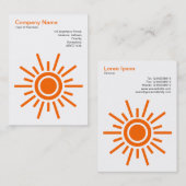 Sun 02 - Orange auf Weiß Visitenkarte (Vorne/Hinten)