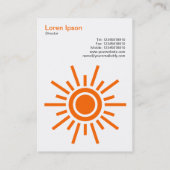 Sun 02 - Orange auf Weiß Visitenkarte (Rückseite)