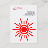 Sun 02 - Rot auf Weiß Visitenkarte (Rückseite)