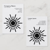 Sun 02 - Schwarz auf Weiß Visitenkarte (Vorne/Hinten)