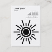 Sun 02 - Schwarz auf Weiß Visitenkarte (Rückseite)