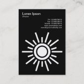 Sun 02 - Weiß auf Schwarz Visitenkarte (Rückseite)