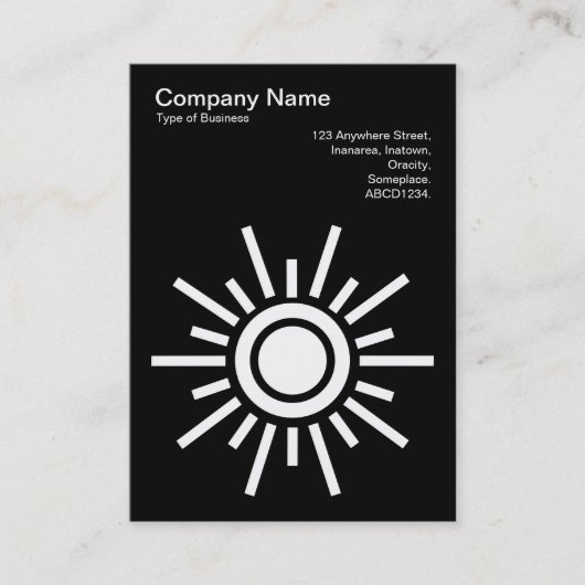 Sun 02 - Weiß auf Schwarz Visitenkarte (Vorderseite)