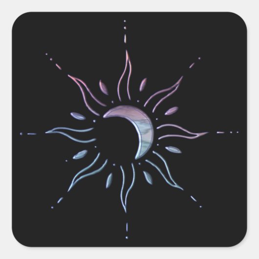 Sun 1 quadratischer aufkleber (Vorderseite)