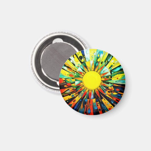 Sun Abstrakt 910 Magnet (Vorderseite/Rückseite)