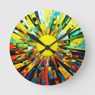 Sun Abstrakt 910 Runde Wanduhr