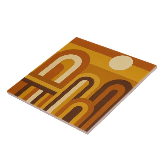Sun and Arches Mid Century Modern Geometric Design Fliese (Seite)