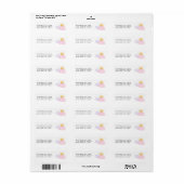 Sun and Clouds Girl's Baby Shower Rücksendeadresse (Vorne)