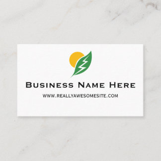 Sun and Leaf with Electricity Zap Business Card Visitenkarte