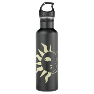 Sun and Moon Astronomie Bohemisches Gesicht Hippie Edelstahlflasche