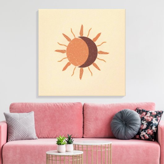 Sun and Moon – Boho Celestial  | Sacred Balance Leinwanddruck (Insitu (Wohnzimmer))