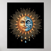 Sun And Moon Celestial Boho Mystical Hipe 90s  Poster (Vorne)