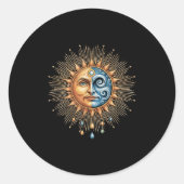 Sun And Moon Celestial Boho Mystical Hipe 90s  Runder Aufkleber (Vorderseite)
