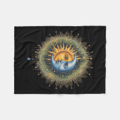 Sun and Moon Celestial Boho Mystische Hippie 90er Fleecedecke (Vorderseite (Horizontal))