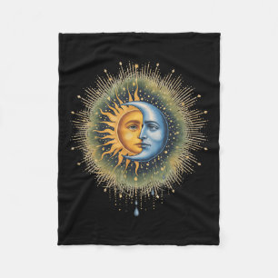 Sun and Moon Celestial Boho Mystische Hippie 90er Fleecedecke