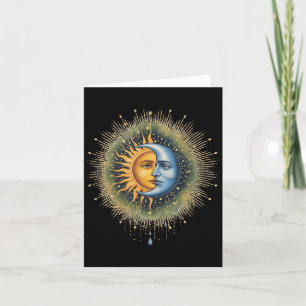 Sun and Moon Celestial Boho Mystische Hippie 90er Karte