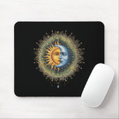 Sun and Moon Celestial Boho Mystische Hippie 90er Mousepad (Mit Mouse)