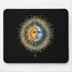 Sun and Moon Celestial Boho Mystische Hippie 90er Mousepad