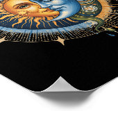 Sun and Moon Celestial Boho Mystische Hippie 90s _ Poster (Ecke)