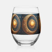 Sun and Moon Celestial  Weinglas Ohne Stiel (Vorderseite)