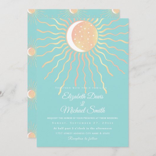 Sun And Moon Einladung (Vorne/Hinten)