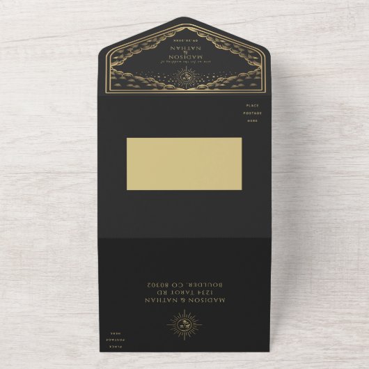 Sun and Moon Elegante Tarot Card Einladung zur Hoc (Außenbereich)