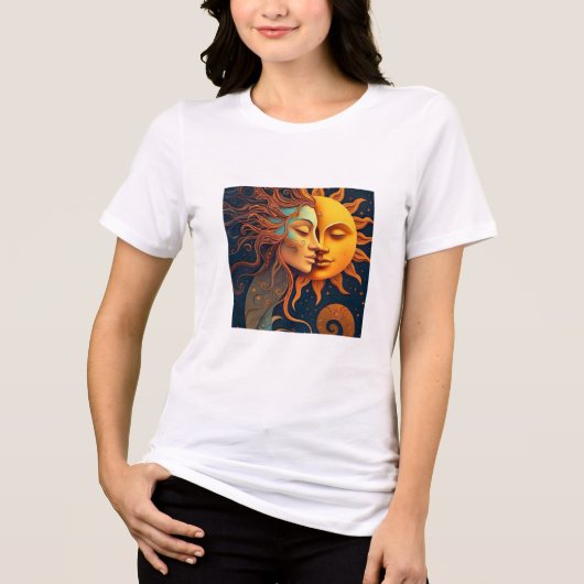 Sun and Moon Face T-Shirt – Celestial Art Tee for  (Vorderseite)