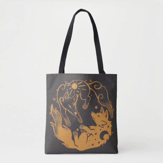 Sun and Moon Golden Wolves Tasche (Vorderseite)