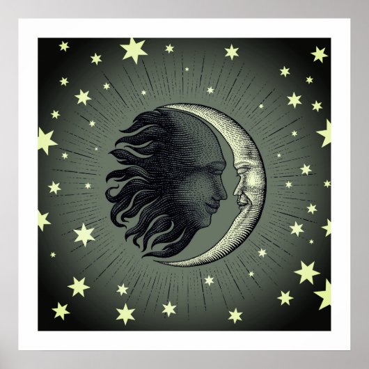 Sun and Moon Graphic Art Poster (Vorne)