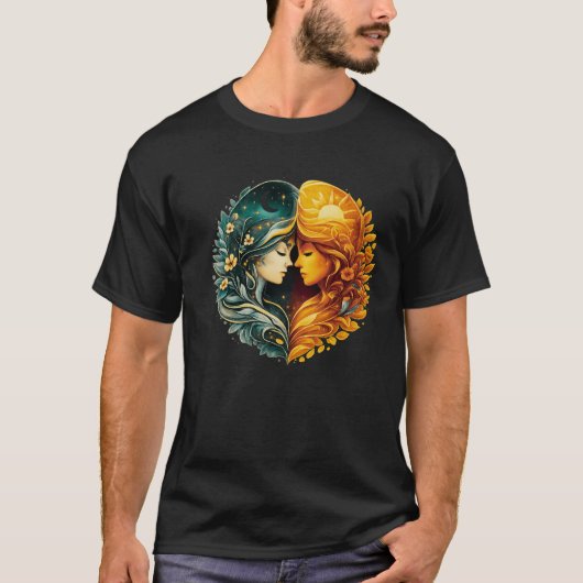 Sun and Moon Harmony Luxury Art T-Shirt (Vorderseite)