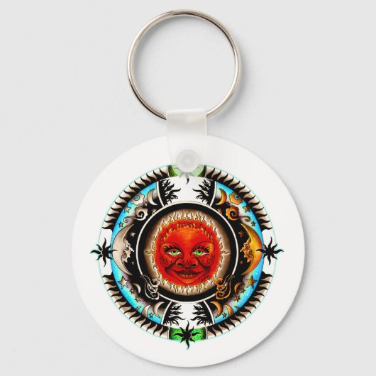 Sun and Moon Space Mandala Schlüsselanhänger (Vorderseite)