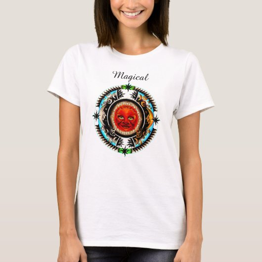 Sun and Moon Space Mandala T-Shirt (Vorderseite)