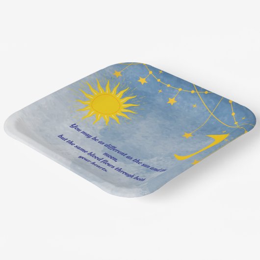 Sun and Moon Twin Baby ShowTeller Pappteller (Gewinkelt)