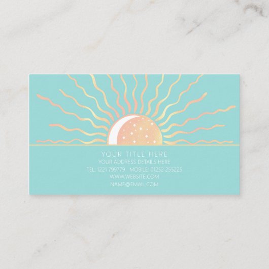 Sun And Moon Visitenkarte (Rückseite)