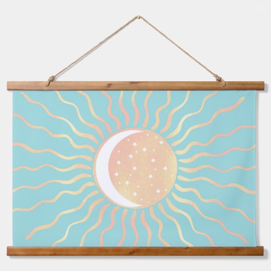Sun And Moon Wandteppich Mit Holzrahmen (Vorne)