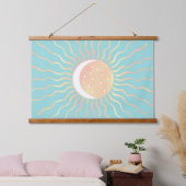 Sun And Moon Wandteppich Mit Holzrahmen (Schlafzimmer)