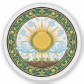 Sun and Rain Nature Cycle Botanical Emblem ART Aufkleber (Vorderseite)