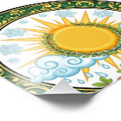 Sun and Rain Nature Cycle Botanical Emblem ART Fotodruck (Ecke)