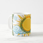 Sun and Rain Nature Cycle Botanical Emblem ART Kaffeetasse (Vorderseite Links)