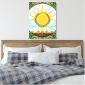 Sun and Rain Nature Cycle Botanical Emblem ART Leinwanddruck (Insitu (Schlafzimmer))