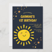 Sun and Stars Boys 1. Geburtstag Einladung (Vorderseite)