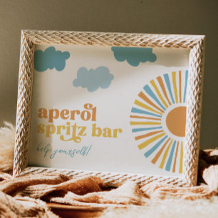 Sun Aperol Spritz Bar Sign Poster