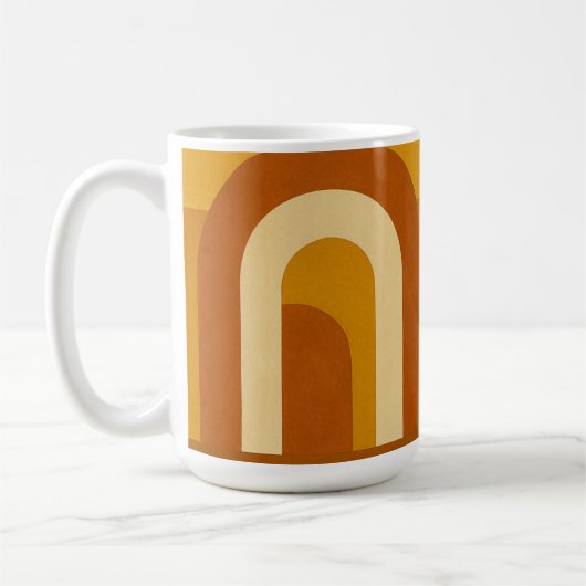 Sun & Arches Mid Century Modern Geometric Design Kaffeetasse (Links)