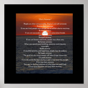 Sun auf Ozean im Schwarzen "tun es irgendwie " Poster