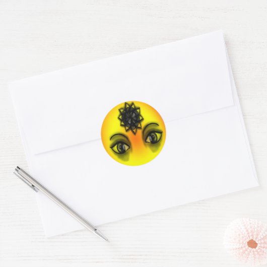 Sun Augen Runder Aufkleber (Umschlag)