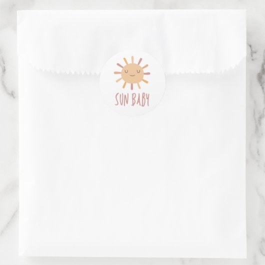 Sun Baby-Aufkleber Runder Aufkleber (Tasche)