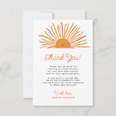 Sun Baby Dusche kommt der Sohn Boho Retro Dankeskarte (Vorderseite)