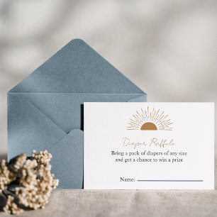 Sun baby dusche Rustic Diaper Raffle Einladung