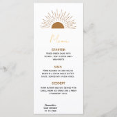 Sun baby Dusche Rustikales Menü Menükarte (Vorderseite)